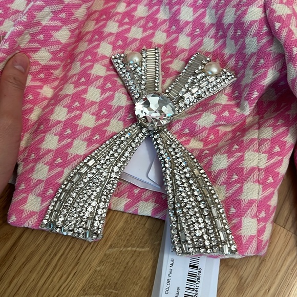 NWT AREA Deco bow slit cropped blazer - Picture 7 of 14